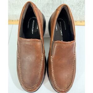 Rockkport XCS Mens Genuine Leather Slip-ons Brown Size 8 Lightweight